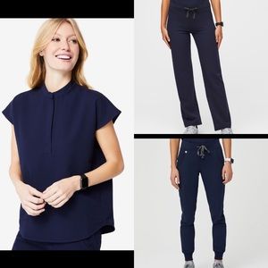 3 piece Figs Scrubs Rafaela Top Xs, Livingston Pant SP, Zimora Jogger SP